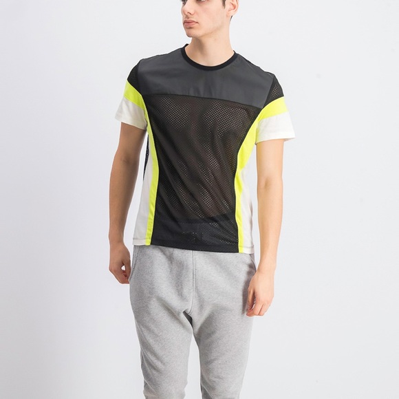 INC Pieced Colorblocked Mesh Shirt - Picture 2 of 5